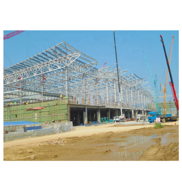 Prefabricated space frame steel pipe truss stadium roof gym roof cover canopy construction for futsal sport court